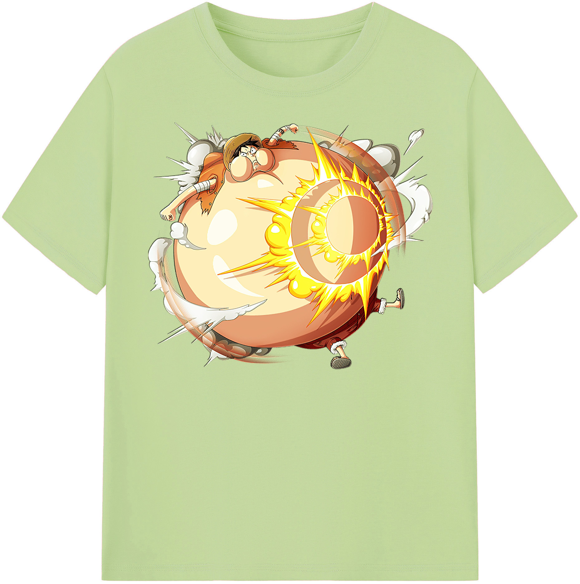 ワンピース モンキー・D・ルフィ ONE PIECE Monkey D. Luffy 綿100％半袖Tシャツ（フロントプリント）
